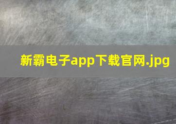 新霸电子app下载官网